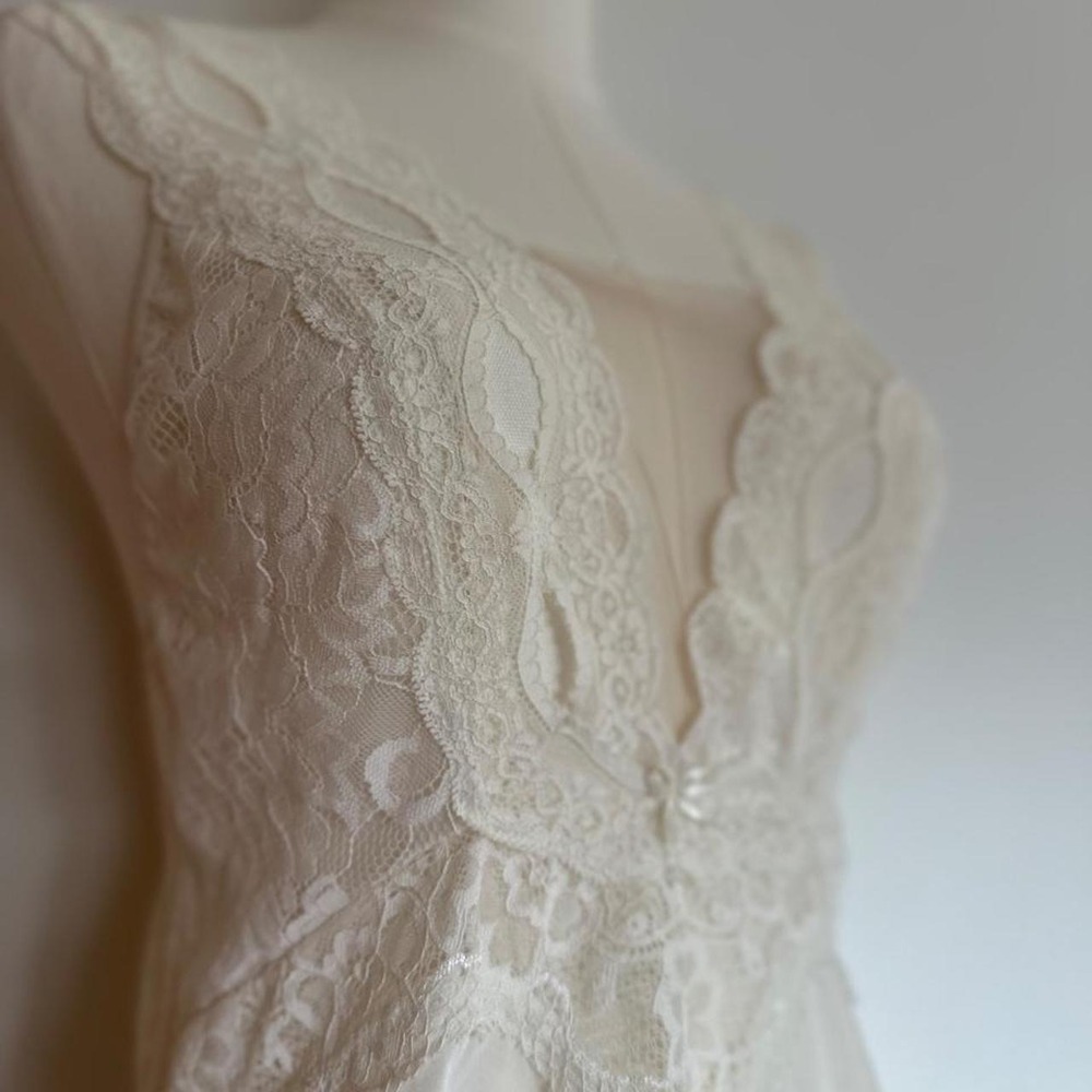 Fruit de la Passion Luxury Lingerie White Lace Bridal Slip Dress Chemise
